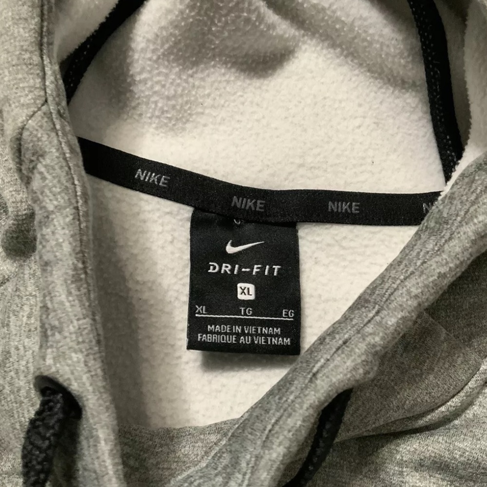 Nike Dri Fit Therma Fleece Running Turtleneck Big Swoosh Grey Pullover Hoodie XL - Picture 9 of 14